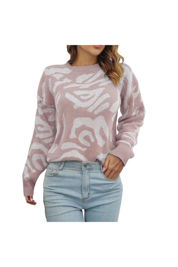 Women's Casual Solid Color Long Sleeve Round-Neck Ruched Pullover Blouse Tops,Pink,4 2022 Fall Winter