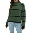 thumbnail image 1 of Lilgiuy Women's Casual Solid Color Long Sleeve Turtleneck Ruched Pullover Blouse Tops,Army Green,6 2022 Fall Winter, 1 of 5