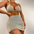 thumbnail image 1 of Lilgiuy Women's Charming Print Halter Split Three-piece High Waist Beachwear Set for Travel Sports Swim Spa Clearance, 1 of 5