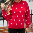 thumbnail image 1 of Lilgiuy Women's Comfortable Printing Long Sleeve Round Neck Sweater Top for Going Out, 1 of 5