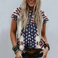 thumbnail image 1 of Lilgiuy Women's Comfortable Tops Fashion Casual Loose Blouse Independence Day Flag Printing Round Neck T-Shirt, 1 of 5