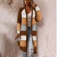 thumbnail image 1 of Lilgiuy Women's Comfy Stylish Stitching Long Sleeve Sweater Casual Long Cardigan Tops Brown，6（M） Dresses for 2022, 1 of 5
