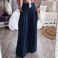 thumbnail image 1 of Lilgiuy Women's Fashion Casual Full-Length Loose Pants Solid High Waist Trousers Long Straight Wide Leg Pants Dance Performance Pants, 1 of 5