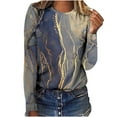 thumbnail image 1 of Lilgiuy Women's Fashion Casual Round Neck Long Sleeve Printed Top T-Shirt Blouse Trendy 2023, 1 of 3