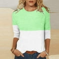 thumbnail image 1 of Lilgiuy Women's Fashion Printed Loose T-shirt Mid-length 3/4 Sleeves Blouse Round Neck Casual Tops Trendy Slim Fit, 1 of 4