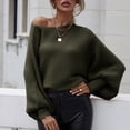 thumbnail image 1 of Lilgiuy Women's Fashion Sweater Coat Top Round-neck Loose Long Sleeve Splicing Coat for Work Office Business, 1 of 5
