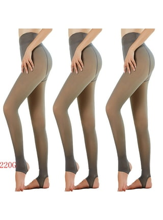 WAKUNA 2 Pairs Women's 100D Fleece Lined Tights Thermal NUDE Size M/L