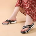 thumbnail image 1 of Lilgiuy Women's Flip Flops with Arch Support Thong Sandals Non-Slip Slip on Sandals Summer Beach Sandals Low Wedge Slippers Orthopedic Sandals for Gym Exercise(Black,8.5), 1 of 5