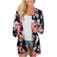 thumbnail image 1 of Lilgiuy Women's Flowy Kimono Cardigan Open Front Dress Printed Chiffon Blouse Loose Tops 2022 Fall Winter, 1 of 3