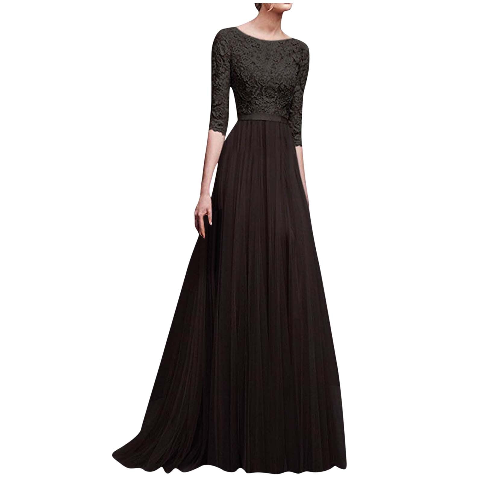 Lilgiuy Women's Formal Wedding Bridesmaid Long Evening Party Prom Ball Gown Cocktail Dress Dress