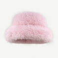 thumbnail image 1 of Lilgiuy Women's Fuzzy Wide Brim Faux Fur Bucket Hat Casual Solid Color Soft Comfortable Winter Warmer Fisherman Cap for Weddings, Tea Party, Leisure Trips, Churches, Daily Wear, Pink, 1 of 2