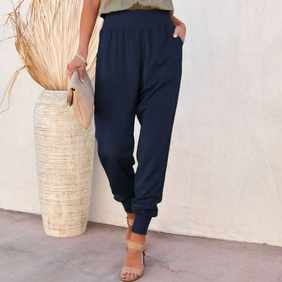 Lilgiuy Women's High-waisted Casual Pants With Split Hem For Comfortable And Versatile Casual Pants for Women Trendy