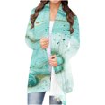 thumbnail image 1 of Lilgiuy Women's Long Sleeve Casual Print Cardigan Top Blouse(Green,4) Fall Fashion for 2022 Spring Winter, 1 of 5