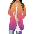 thumbnail image 1 of Lilgiuy Women's Long Sleeve Casual Print Cardigan Top Blouse(Orange,10) Winter Clothes for 2022, 1 of 5