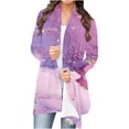 thumbnail image 1 of Lilgiuy Women's Long Sleeve Casual Print Cardigan Top Blouse(Purple,8) Winter Clothes for 2022, 1 of 5