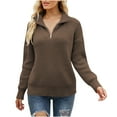 thumbnail image 1 of Lilgiuy Women's Long Sleeves Round Neck Color Matching Loose Tops Blouse Knitted Sweater,Coffee,10 2022 Fall Winter, 1 of 4