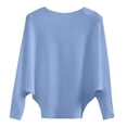 thumbnail image 1 of Lilgiuy Women's Long Sleeves Round Neck Loose Pullover Tops Blouse Knitted Sweater,Blue,One Size 2022 Fall Winter, 1 of 5