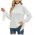 thumbnail image 1 of Lilgiuy Women's Long Sleeves Turtleneck Loose Solid Color Tops Blouse Knitted Sweater Winter Fashion 2022, 1 of 5