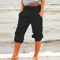 thumbnail image 1 of Lilgiuy Women's Loose Wide Leg Pants Cotton Linen Trousers Straight Pants Casual Pants All Around Tummy Control Pants, 1 of 5