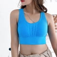 thumbnail image 1 of Lilgiuy Women's Mesh Rimless Yoga Vest Style Running Fitness Sports Bras，Blue，M Fall Clothes for 2022 Spring Winter, 1 of 5