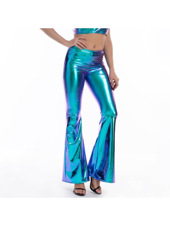 Women's Nightclub Style Flared Pants Multi-color Stretch Micro Stretch Slim Pants Lightweight Work Dress Pants