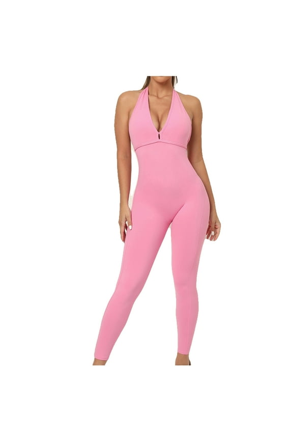 Women's One-piece Sport Yoga Jumpsuit Running Fitness Workout Tight Pants for Dance Performance