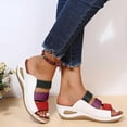 thumbnail image 1 of Lilgiuy Women's Platform Wedge Sandals Open Toe Slip on Orthopedic Sandals Summer Casual Slippers Walking Sandals with Arch Support for Easter Day Saint Patrick's Day(White,8.5), 1 of 5
