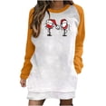 thumbnail image 1 of Lilgiuy Women's Printed Long Sleeve Pocket Round-Neck Pullover Dress Yellow Fall Dresses for 2022 Spring Winter, 1 of 5