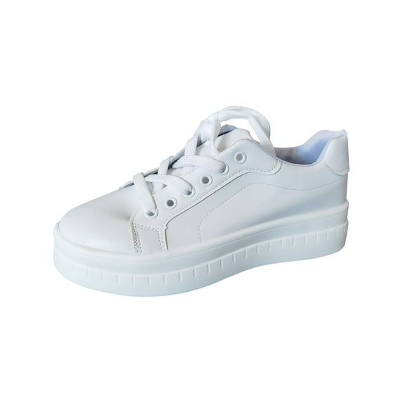 Lilgiuy Women's Slip On Shoes Comfort Comfortable For Walking Sneakers Lace Up ShoesWhite,7(39) Winter Clothes for 2022
