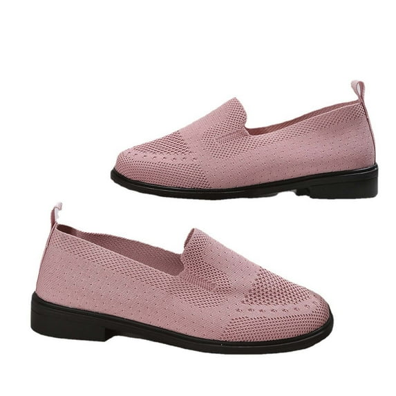Lilgiuy Women's Slip On Shoes Comfort Comfortable For Walking Sneakers Mesh Breathable ShoesPink,6(37) Winter Clothes for 2022