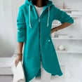 thumbnail image 1 of Lilgiuy Women's Solid Color Hoodie Zipper Long Sleeve Sweatshirts Irregular Hem Long Coat Tops With Pockets Mint Green，18（XXXXXL） Fall Clothes for 2022 Spring Winter, 1 of 5