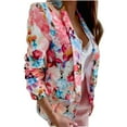 thumbnail image 1 of Lilgiuy Women's Spring And Autumn Lapel Print Temperament Slim Fit Small Blazer(Pink,M) Fall Fashion 2022 Spring Winter, 1 of 4