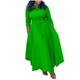 thumbnail image 1 of Lilgiuy Women's Spring And Fall New Trendy Style Lace Up Long Sleeve Large Size Long Dress for Class Reunion, 1 of 4
