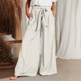 thumbnail image 1 of Lilgiuy Women's Summer Casual Pants Women's Casual Style High Waisted Solid Color Wide Leg Pants Ease into Comfort Barely Bootcut Dress Pants, 1 of 5
