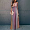 thumbnail image 1 of Lilgiuy Women's Summer Fashion Charming Hollow Solid Color V-neck Pleated Suspender Dress Elastic Waist Swing Sun Vocation Dress, 1 of 5