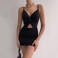 thumbnail image 1 of Lilgiuy Women's Summer Fashion Charming Low Cut Mid Length Sling Dress Package Hip Skirt Dress for Beach Holiday Travel, 1 of 5