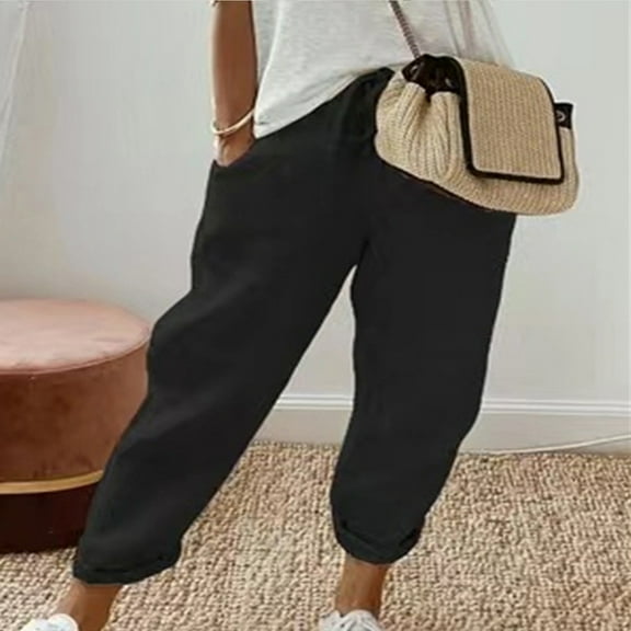 Lilgiuy Women's Summer Fashion Printed Straight Casual Pants for Women Trendy