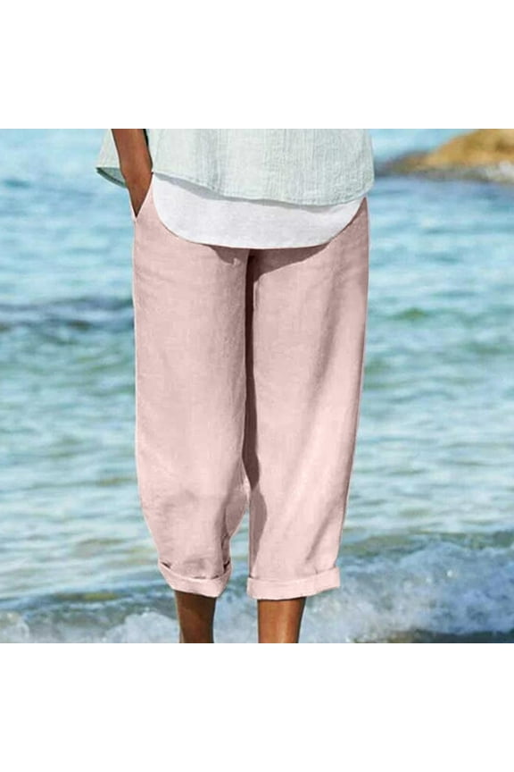 Women's Summer Solid Color Loose Fashion Casual Slim Wide Leg Trousers for Office Work Business