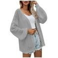 thumbnail image 1 of Lilgiuy Women's Sweater Coat Top Cardigan Loose Hollow Out Long Sleeve Coat，Gray,6 Winter Clothes for 2022, 1 of 5