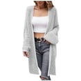 thumbnail image 1 of Lilgiuy Women's Sweater Coat Top Cardigan Loose Hollow Out Long Sleeve Coat，Gray,8 Winter Dresses for 2022, 1 of 5