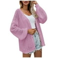 thumbnail image 1 of Lilgiuy Women's Sweater Coat Top Cardigan Loose Hollow Out Long Sleeve Coat，Hot Pink,4 Winter Fashion 2022, 1 of 5
