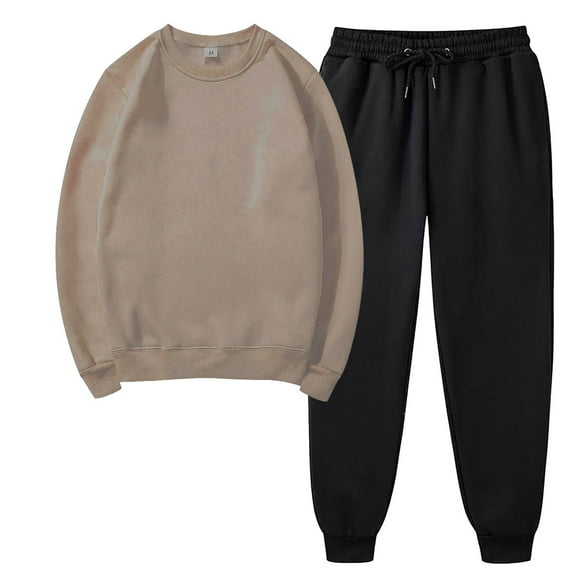 Lilgiuy Women's Sweatsuit Outfits Casual Solid Color Long Sleeve Crewneck Pullover Tops and Long Pants Sweatsuits Tracksuits for Running Basketball