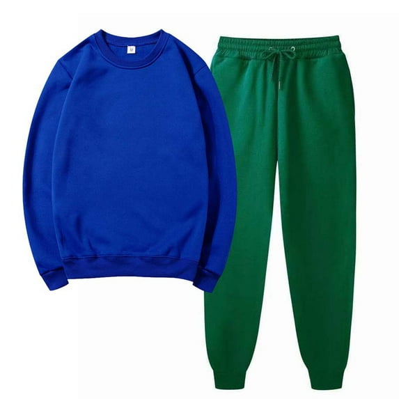 Lilgiuy Women's Sweatsuit Outfits Casual Solid Color Sweatsuits Baggy Long Sleeve Loose Matching Elastic Tracksuit Pants Sets for Home Office
