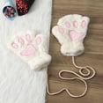 thumbnail image 1 of Lilgiuy Women's Thermal Fingerless Gloves Cute Cat Claw Bear Paw Plush Fingerless Finger Gloves Lined Windstopper Gloves Soft Warm Outdoor Sports Cycling Gloves White for 2022, 1 of 3