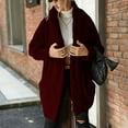 thumbnail image 1 of Lilgiuy Women's Top Cardigan Outwear Plush Solid Color Suit Coat Long Sleeve Coat Wine，4（S） Winter Fashion 2022, 1 of 5