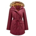 thumbnail image 1 of Lilgiuy Women's Top Hooded Outwear Thickening Coat Long Sleeve Coat Parkas Hot Pink，6（M） Winter Dresses for 2022, 1 of 4