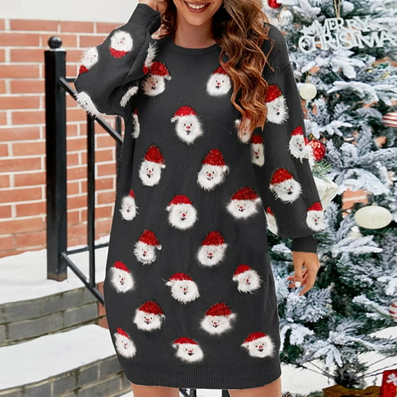 Lilgiuy Women's Trendy Long Sleeves Round-Neck Loose Pullover Tops Blouse Knitted Sweater Gifts for Your Bosom Friend