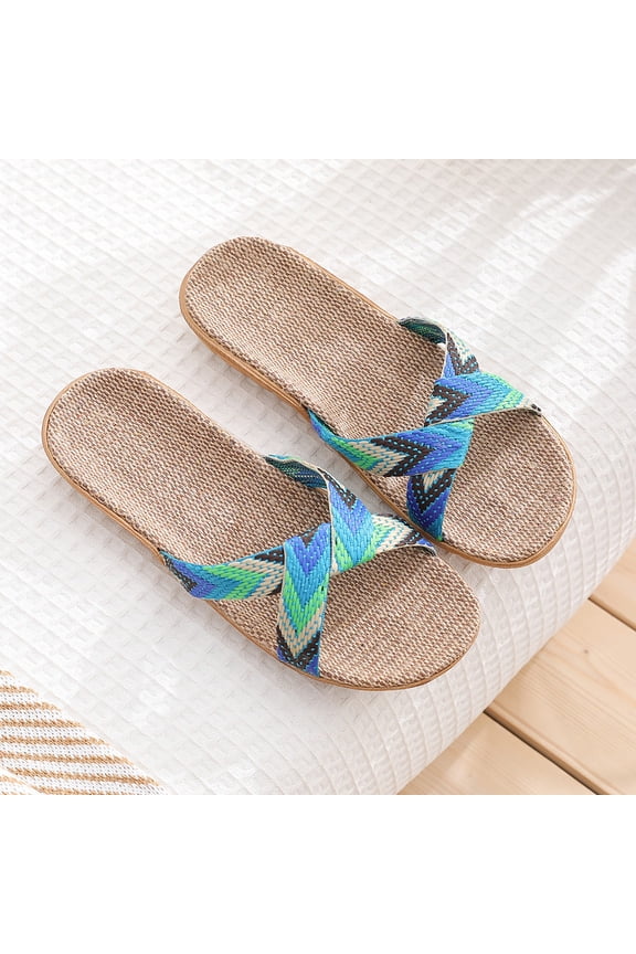 Women's Trendy Slippers Summer Beach Shoes Non-Slip Indoor House Slippers Casual Slides Slip on Flat Sandals for Oceanside Holiday Outdoor(Green,7)