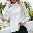thumbnail image 1 of Lilgiuy Women's Turtleneck Long Sleeve Sweater Solid Color Sweater Top for New Year Thanksgiving, 1 of 4