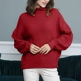 thumbnail image 1 of Lilgiuy Women's Turtleneck Long-sleeved Casual Sweater Pullover Sweater Outwear, 1 of 5